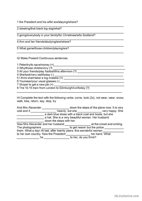 Present Continuous Tense English Esl Worksheets Pdf And Doc