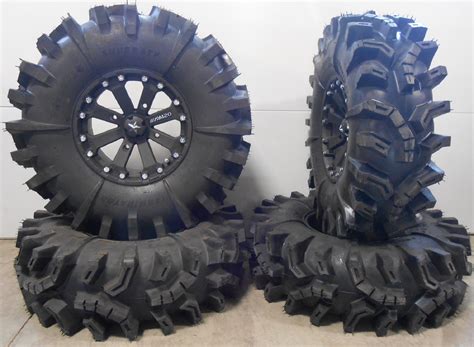 MSA Black Kore 14 UTV Wheels 32 Terminator Tires Yamaha Viking