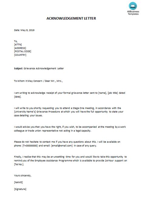 How To Write A Formal Grievance Letter Template Pdf Template