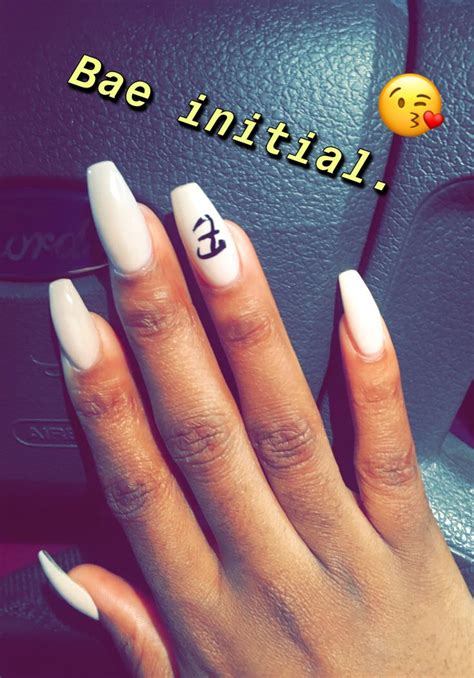 Initials On Nails Acrylic Nails Coffin Pink Pink Acrylic Nails