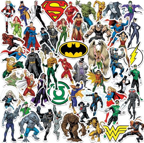 Justice League Characters 50ct Vinyl Large Deluxe Stickers Variety Pack