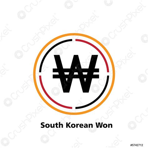 South Korean Won symbol icon Vector - stock vector 5742712 | Crushpixel