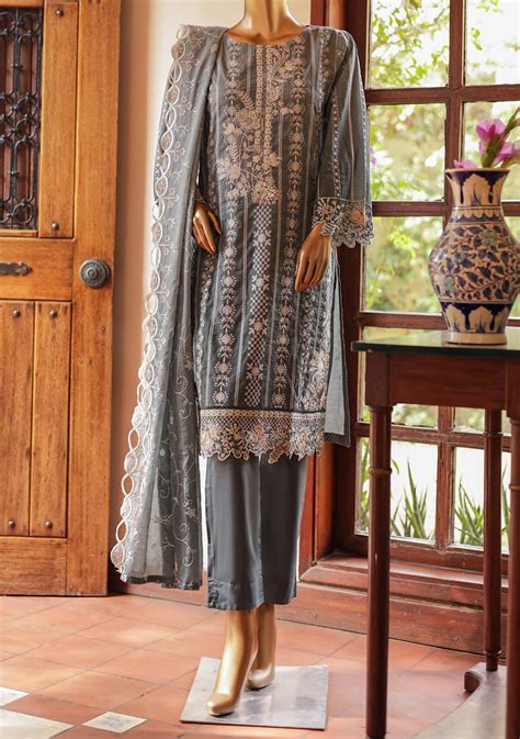 Bin Saeed Ready Made Embroidered Lawn Dress Db25443