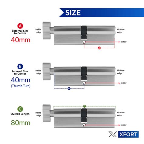 Xfort Chrome T Thumb Turn Euro Cylinder Lock Mm Euro Door