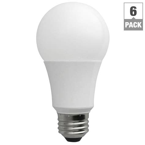 TCP 60W Equivalent Soft White A19 Non-Dimmable LED Light Bulb (6-Pack ...