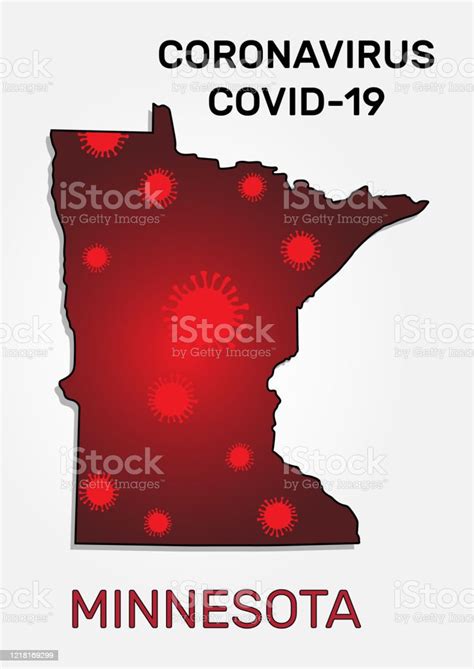 Map Of Minnesota State And Coronavirus Infection Stock Illustration