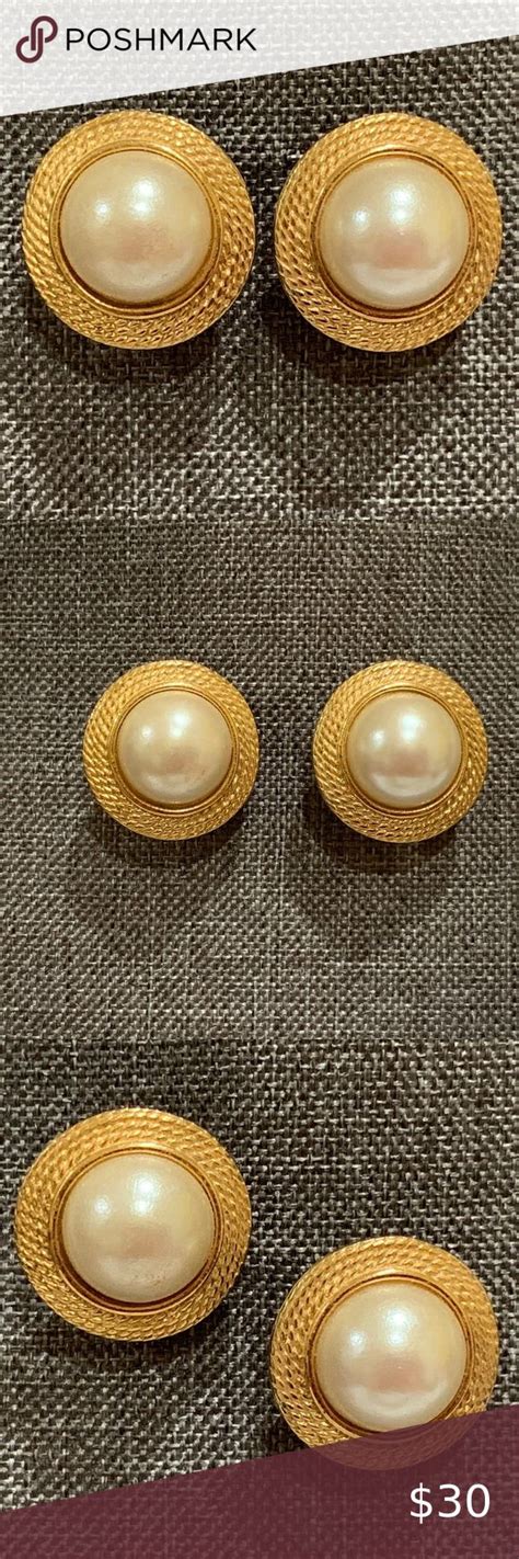 Vintage Marvella Pearl Gold Clip On Earrin Timeless Marvella Faux