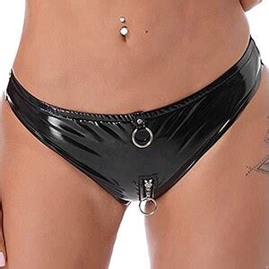 Freebily String Tanga Vita Alta Micro Mini Perizoma Pelle Donna Sexy