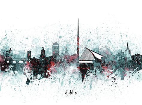 Dublin Skyline Artistic V2 Digital Art by Bekim M - Fine Art America