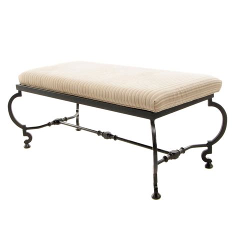 Wrought Iron Upholstered Bench | EBTH