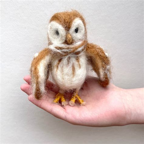 Owl Needle Felt Kit Poseable Owl DIY Owl Kit Barred Owl Etsy