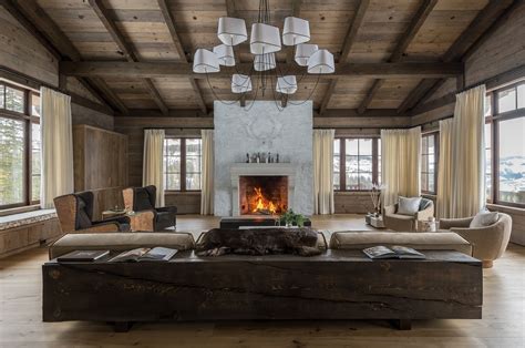 Chalet Ycmt 3 Rustic Living Room Montana Interior Design Chalet Design