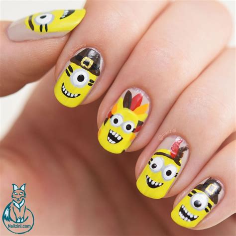 Nailzini A Nail Art Blog Thanksgiving Minions Nail Art