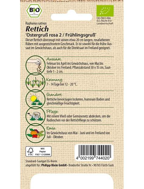 Bio Rettich Ostergruß rosa 2 Lemo Gartendesign