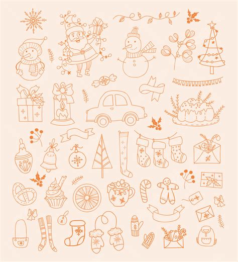 Christmas Collection Linear Doodle Christmas Collection Candy Png