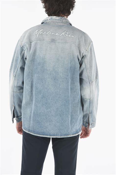 Martine Rose Denim Jacket with Embroidered Logo men - Glamood Outlet