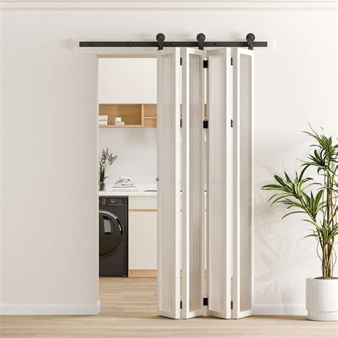 Ccjh Bifold Sliding Barn Door Hardware Kit For 4 Doors New Style Matte