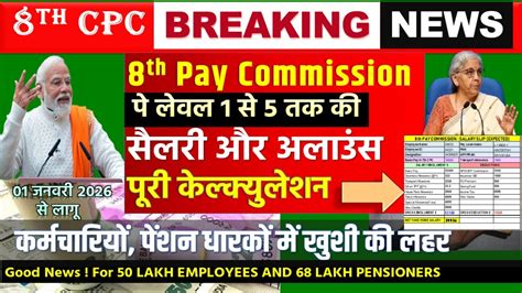 8th Pay Commission लेवल 1 से 5 की सैलरी स्लिप 8th Pay Commission