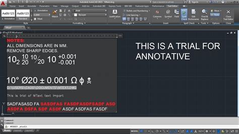 AutoCAD Mtext Command Tutorial Complete Multiline Text Editor