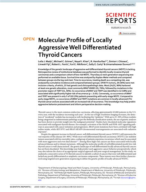 Pdf Molecular Profile Of Locally Aggressive Well Differentiated