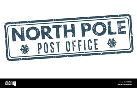 north pole post office grunge rubber stamp  white background vector