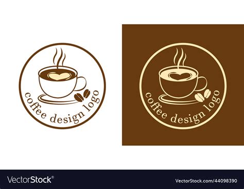 Coffee logo for milk tea shop Royalty Free Vector Image