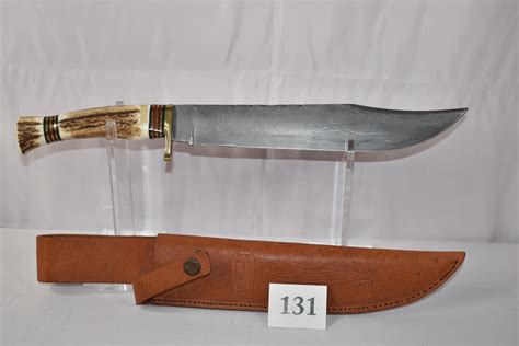 Lot Marbles Stag Damascus Bowie Knife