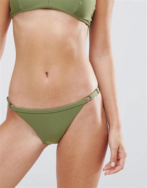 Rvca Solid Cheeky Bikini Bottom Green Bikinis Cheeky Bikini