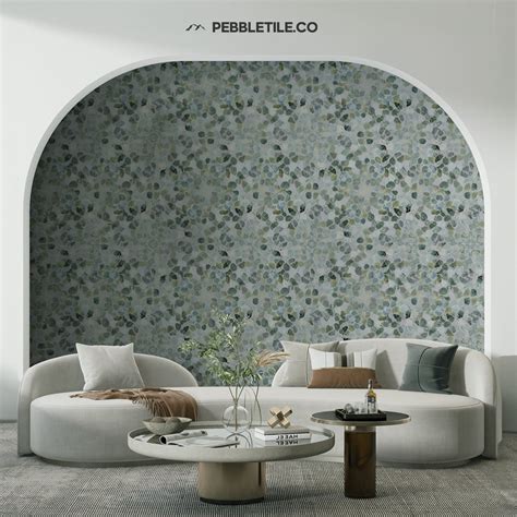 Ocean Green Sliced Pebble Mosaic Tile | Pebble Tile