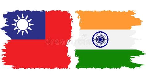 India and Taiwan Grunge Flags Connection Vector Stock Vector ...