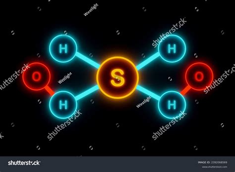 H So Sulfuric Acid Molecule Model Oxygen Stock Illustration