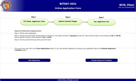 Bitsat Application Form Out Registration Link Website Exam Fee