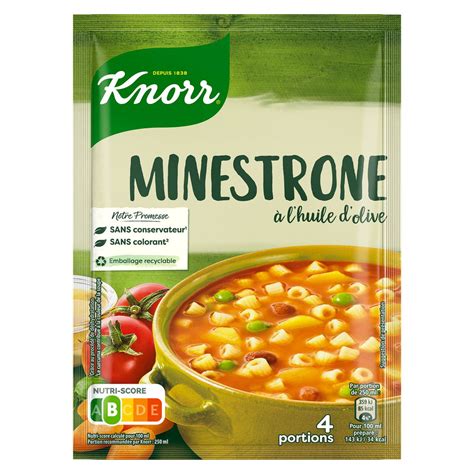 Knorr Soupe D Shydrat E Minestrone L Huile D Olive Personnes G