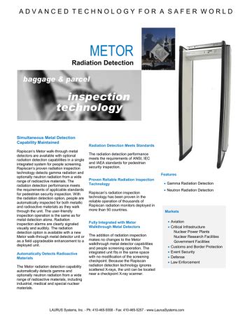 Rapiscan Metor Walk Through Radiation And Metal Detector Manualzz