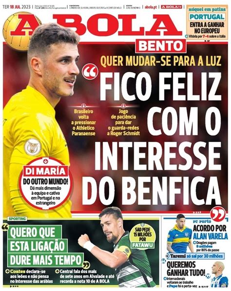 Capa Jornal A Bola Julho Capasjornais Pt