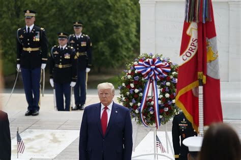 Trump Pays Tribute At Arlington National Cemetery On Memorial Day As U