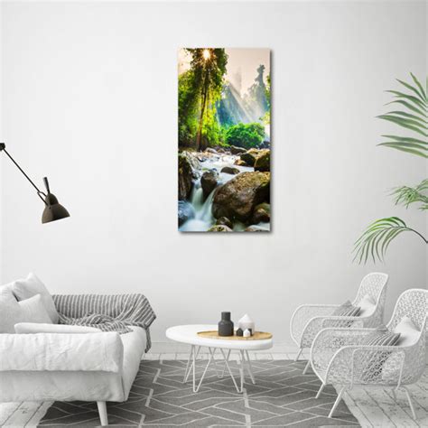 Union Rustic Wasserfall Im Wald Kunstdrucke Auf Leinwand Wayfair De