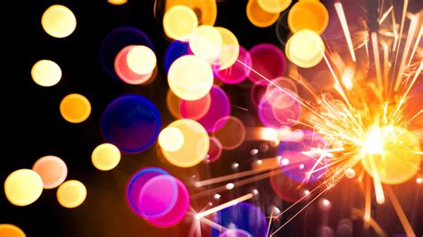 Wallpaper Night Sparkler Circle Bokeh Sparks Light Color Shape