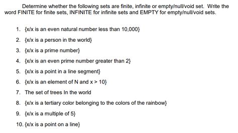 Solved Determine Whether The Following Sets Are Finite