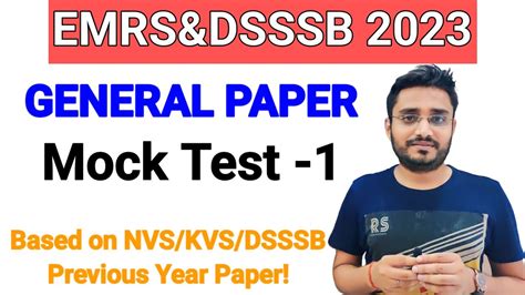 Emrs Dsssb Exam General Paper Mock Test General Paper Mock Emrs Exam