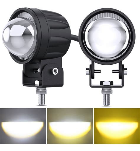 Faros De Lupa De Color Doble 120w Para Auto Moto 1 Par Meses Sin