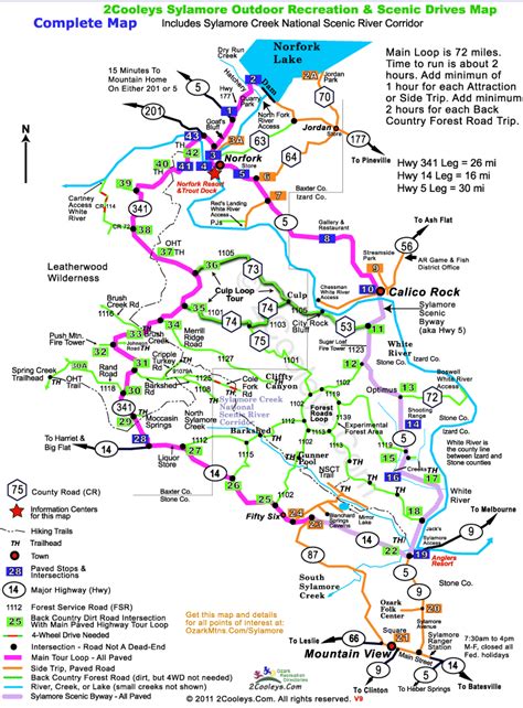 Sylamore Ozark National Forest Area Tour Map