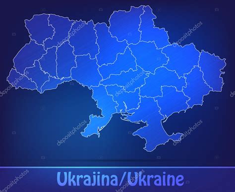 Carte De L Ukraine Avec Des Fronti Res Comme Scrible Image Vectorielle