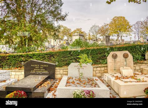 Paris, France - November 2022 : Pere Lachaise Cemetery in Autumn, HDR ...