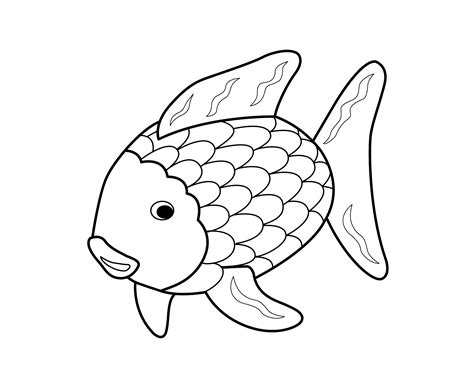 Rainbow Fish Outline - Coloring Home