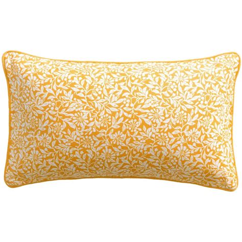 Coussin Rectangulaire Motifs Flora En Coton Jaune Suisses