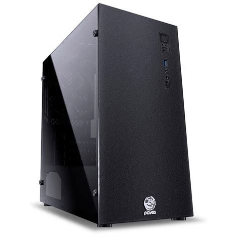 Gabinete Gamer Pcyes Terra Mid Tower Fan Lateral Em Acr Lico