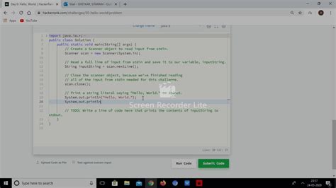 Hacker Rank Days Challenge Day Hello World Youtube