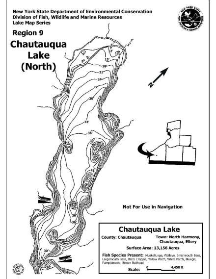 Chautauqua Lake North Contour Map Region 9 - NYSDEC