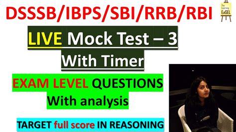 Reasoning Mock With Timer Target Full Marks In Dsssb Ibps Rrb